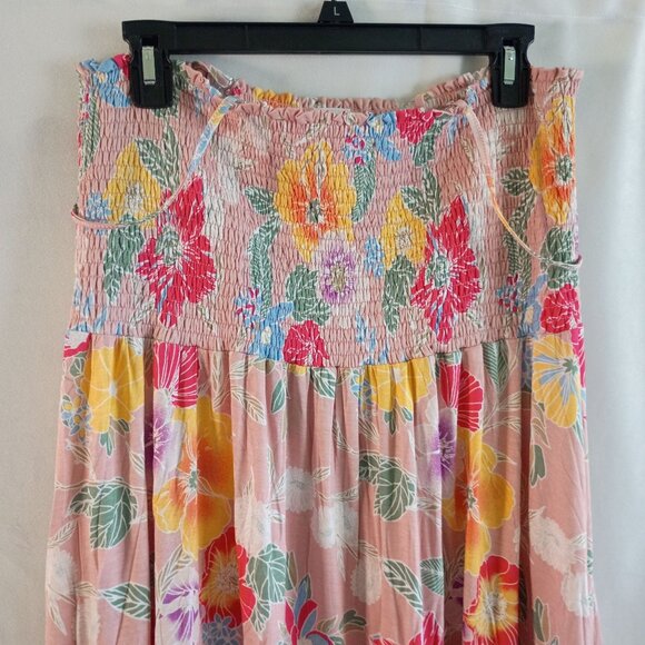 Time and Tru Convertible Maxi Dress Skirt Pink Floral Strapless Women’s L - Picture 8 of 8